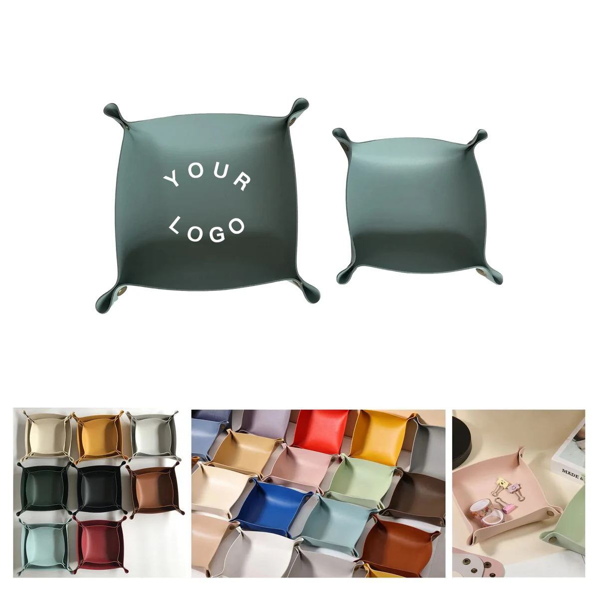 PU Leather Folding Tray for Desk Organization 1
