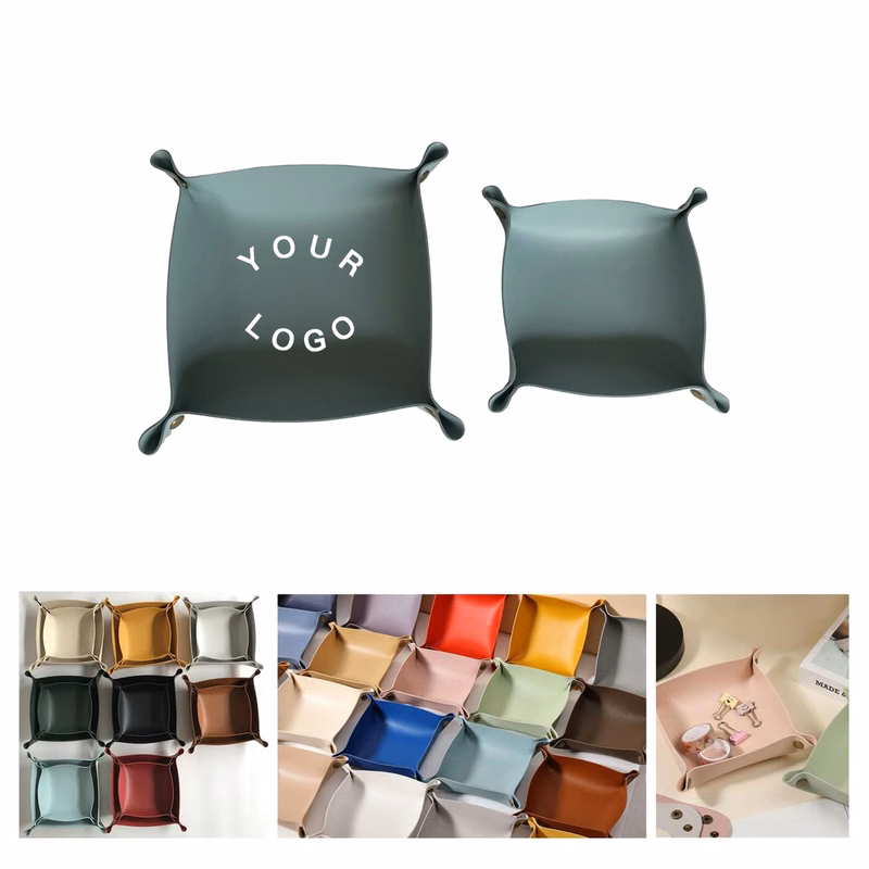 PU Leather Folding Tray for Desk Organization