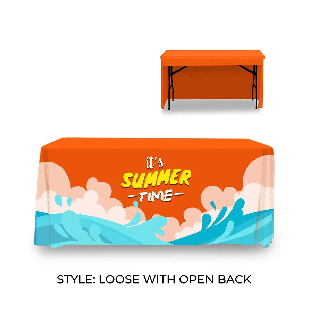 6' Table Cover Standard Throw w/ Open Back 1
