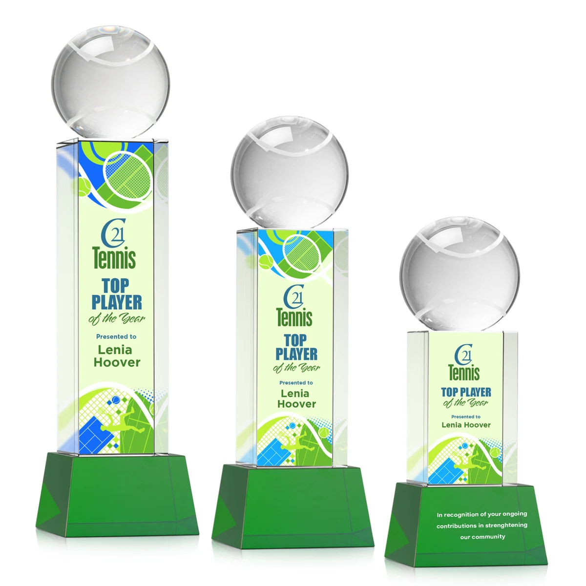 Tennis Ball VividPrint™ Award on Belcroft - Green 1