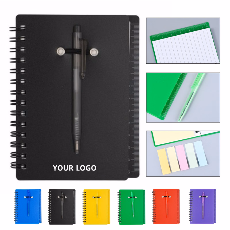 Coil Notebook w/Ballpoint Pen & Sticky Notes