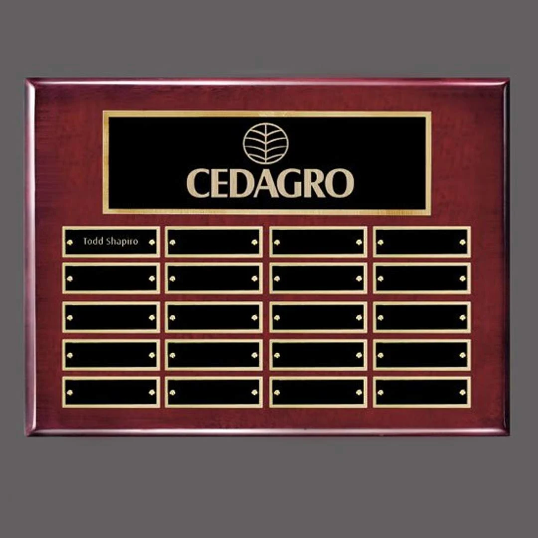 Oakleigh Horiz Pert/Plaque - Rosewood/Gold 1