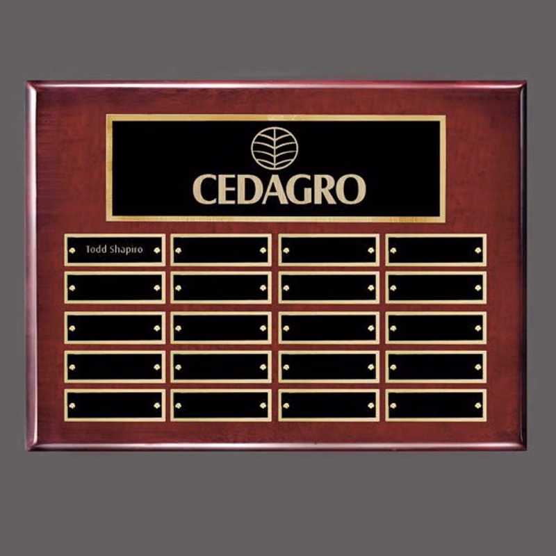 Oakleigh Horiz Pert/Plaque - Rosewood/Gold