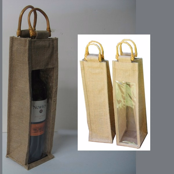 Jute Wine Tote - Full Color