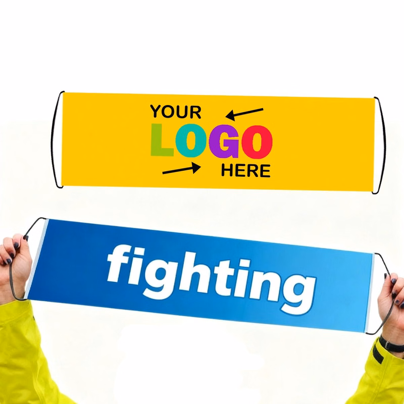 Sports Event Cheering Handheld Pull Banner Flags