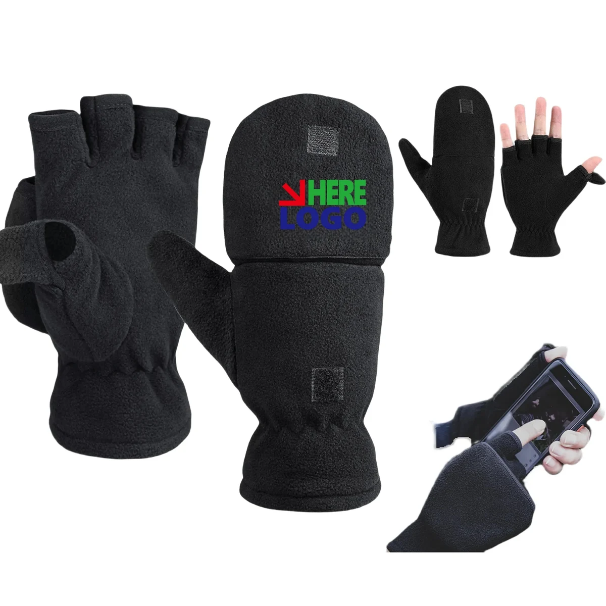 Autumn Winter Clamshell Fleece Gloves 1