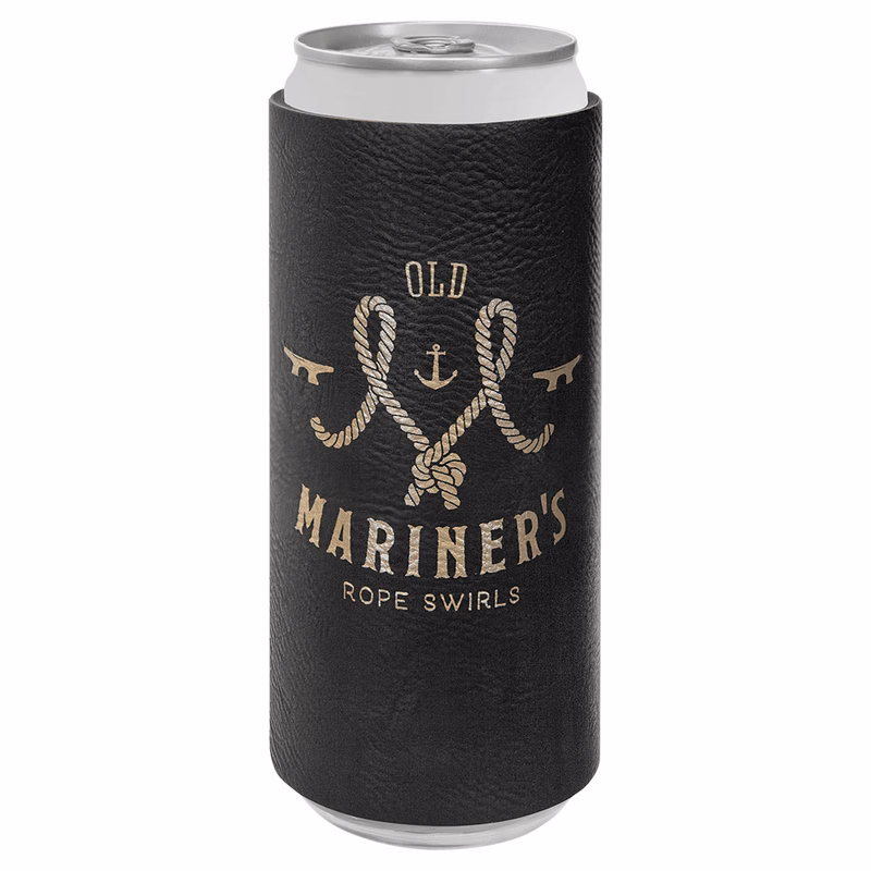 Black/Gold Leatherette Slim Beverage Holder