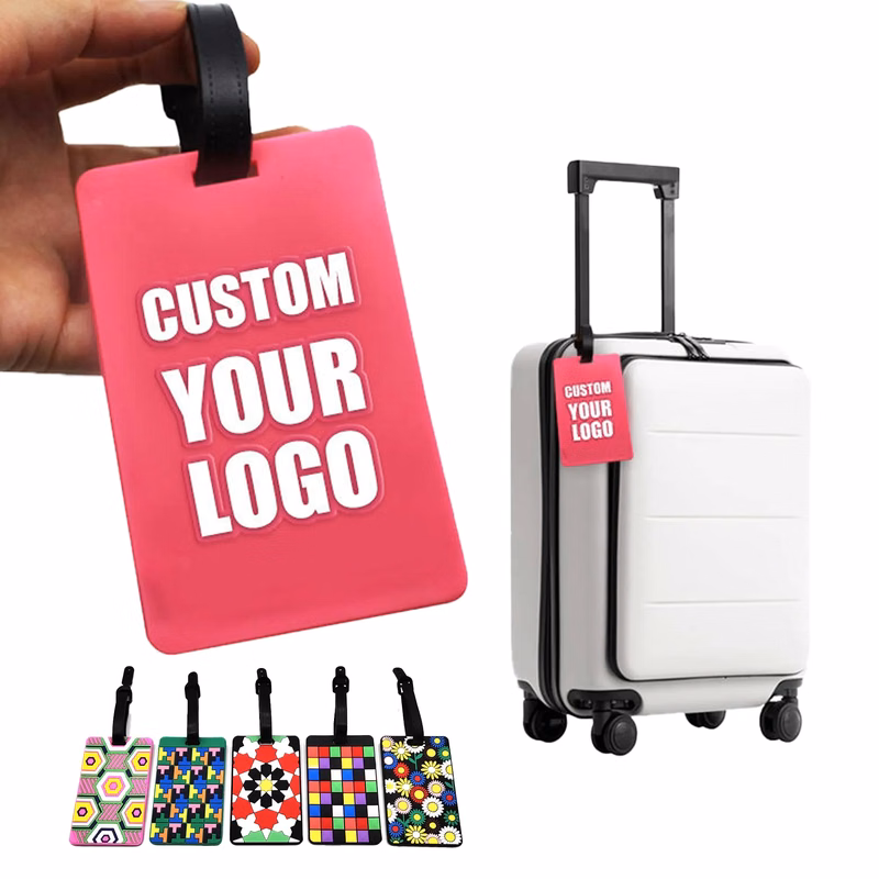 Custom 3D Logo Labels ID Silicon Suitcase Travel Luggage Tag