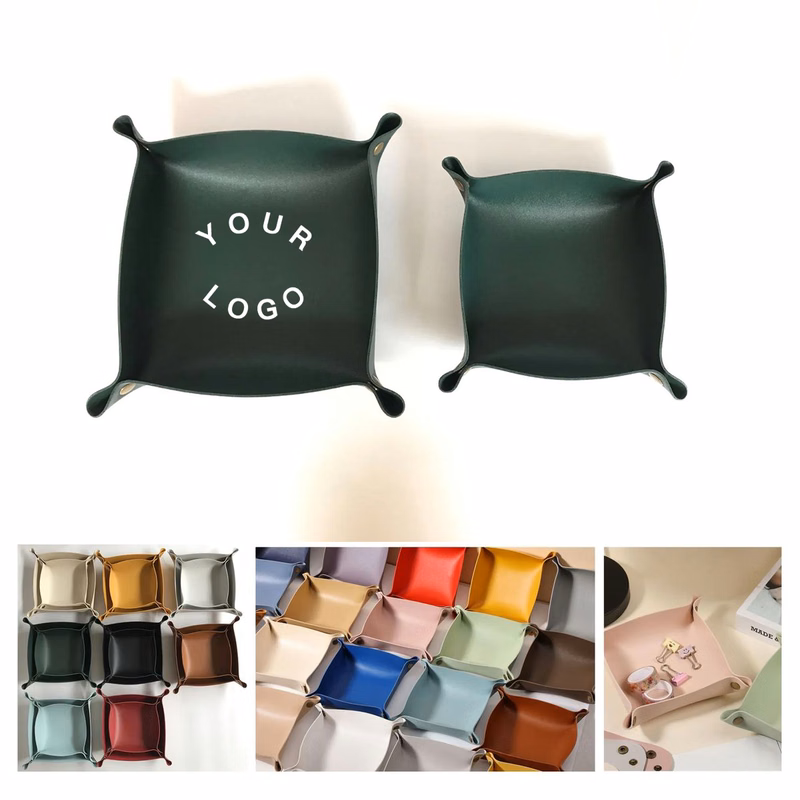 Foldable Leather Desk Organizer for Small Items