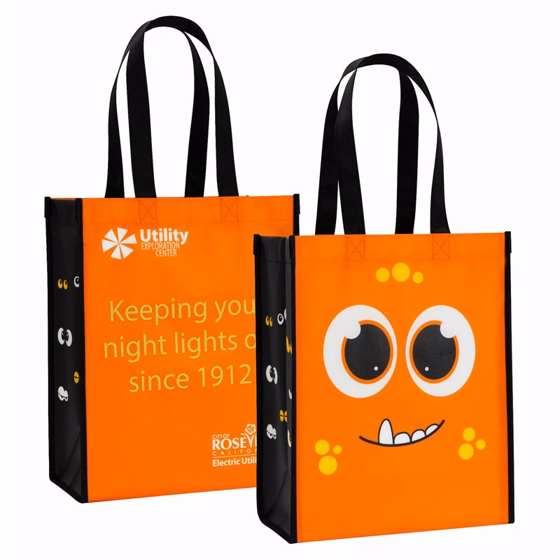 Custom Full-Color Laminated Non-Woven Promotional Tote Bag 9"x12"x4.5"