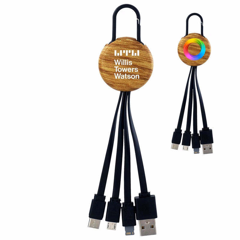 WOOD GRAIN CLIP 3 IN 1 CHARGING CABLE