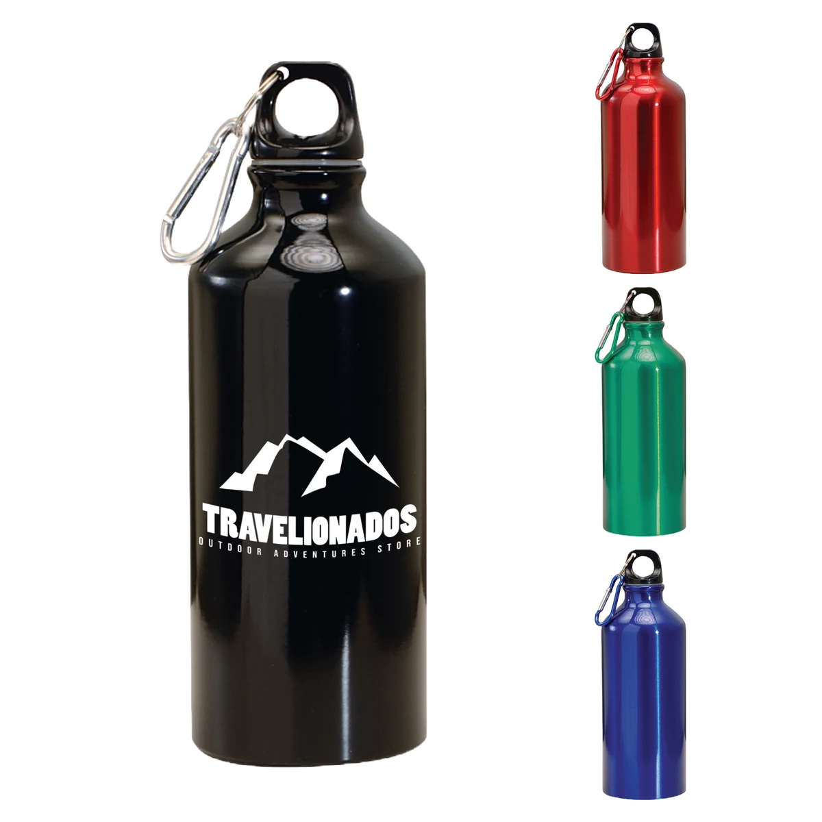 22 oz. Aluminum Water Bottle with Carabiner 1