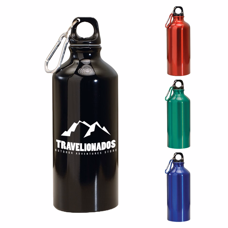 22 oz. Aluminum Water Bottle with Carabiner