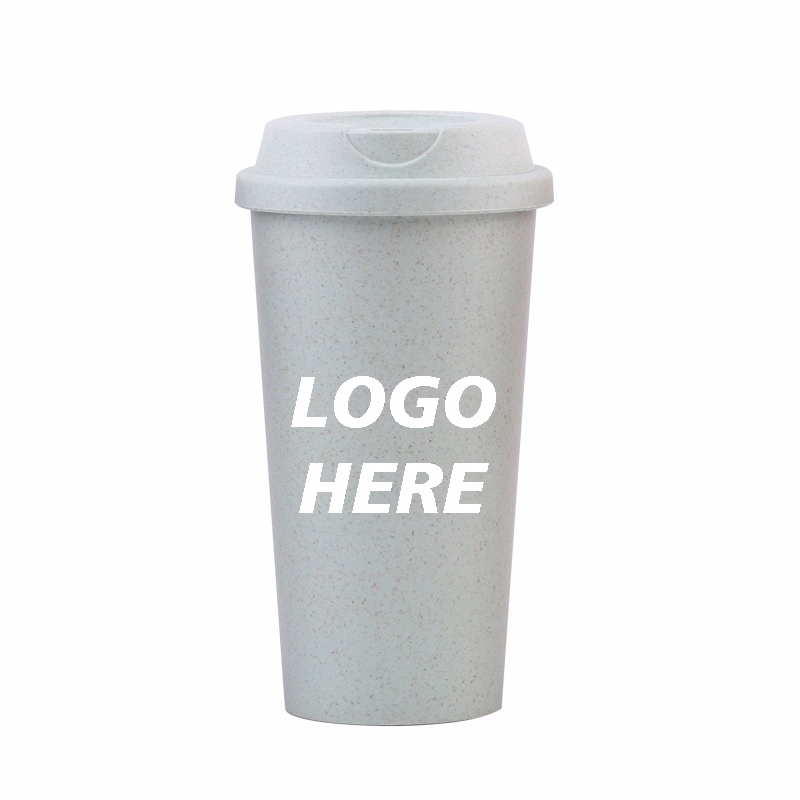 Custom 15 oz Bamboo Fiber Coffee Travel Tumbler