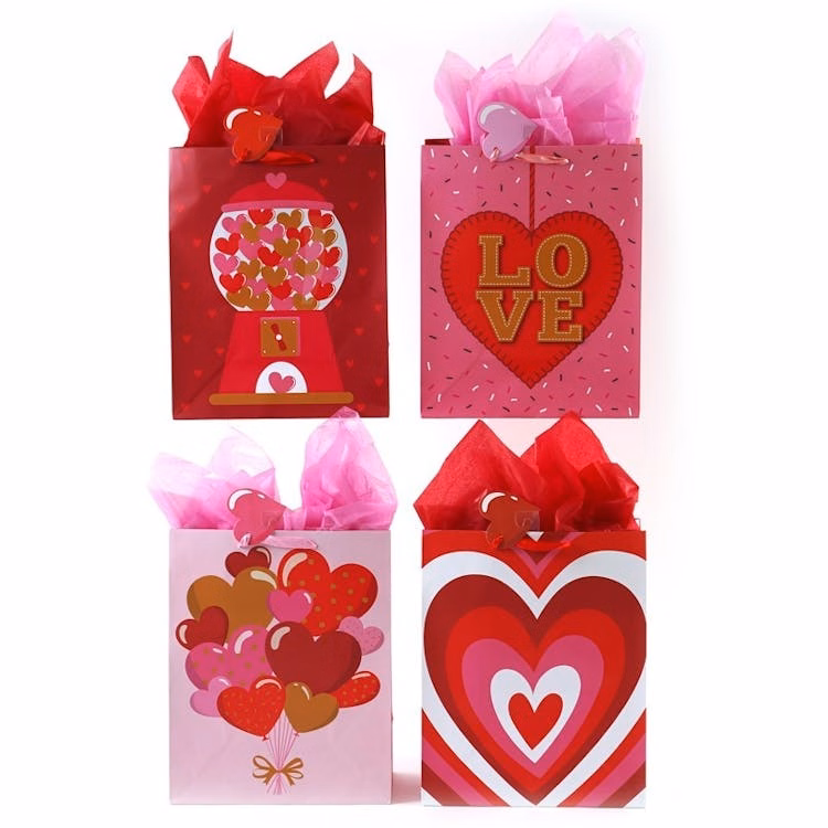 Large Valentine Gift Bags - Happy Hearts 4 designs