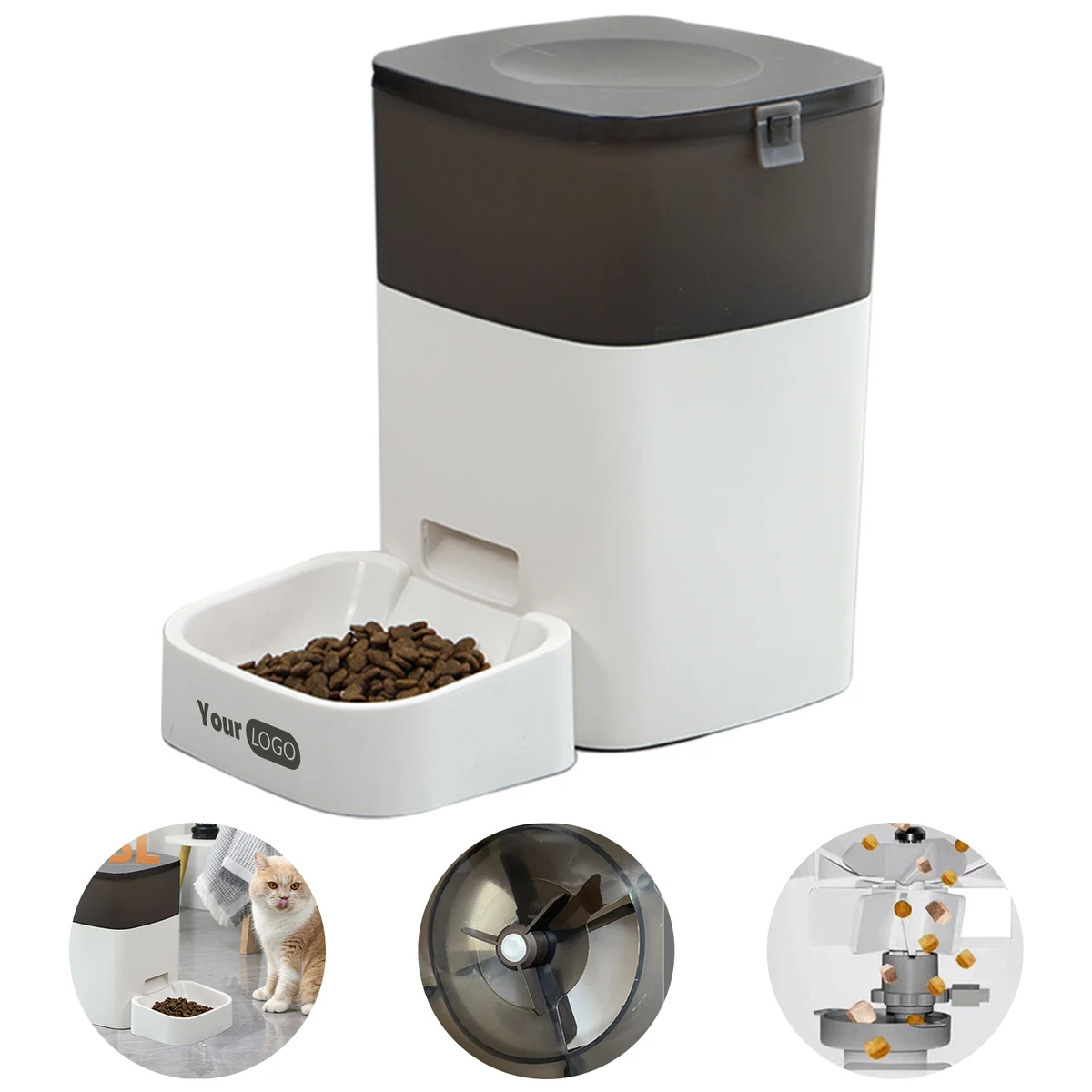 Plastic Pet Mechanical Button Feeder 1