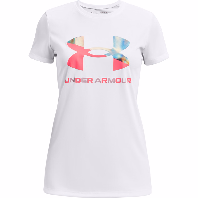 Girls' UA Tech Split Foil Big Logo Short Sleeve 