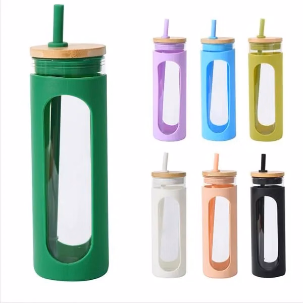 20 oz Glass Cup with Bamboo Lid