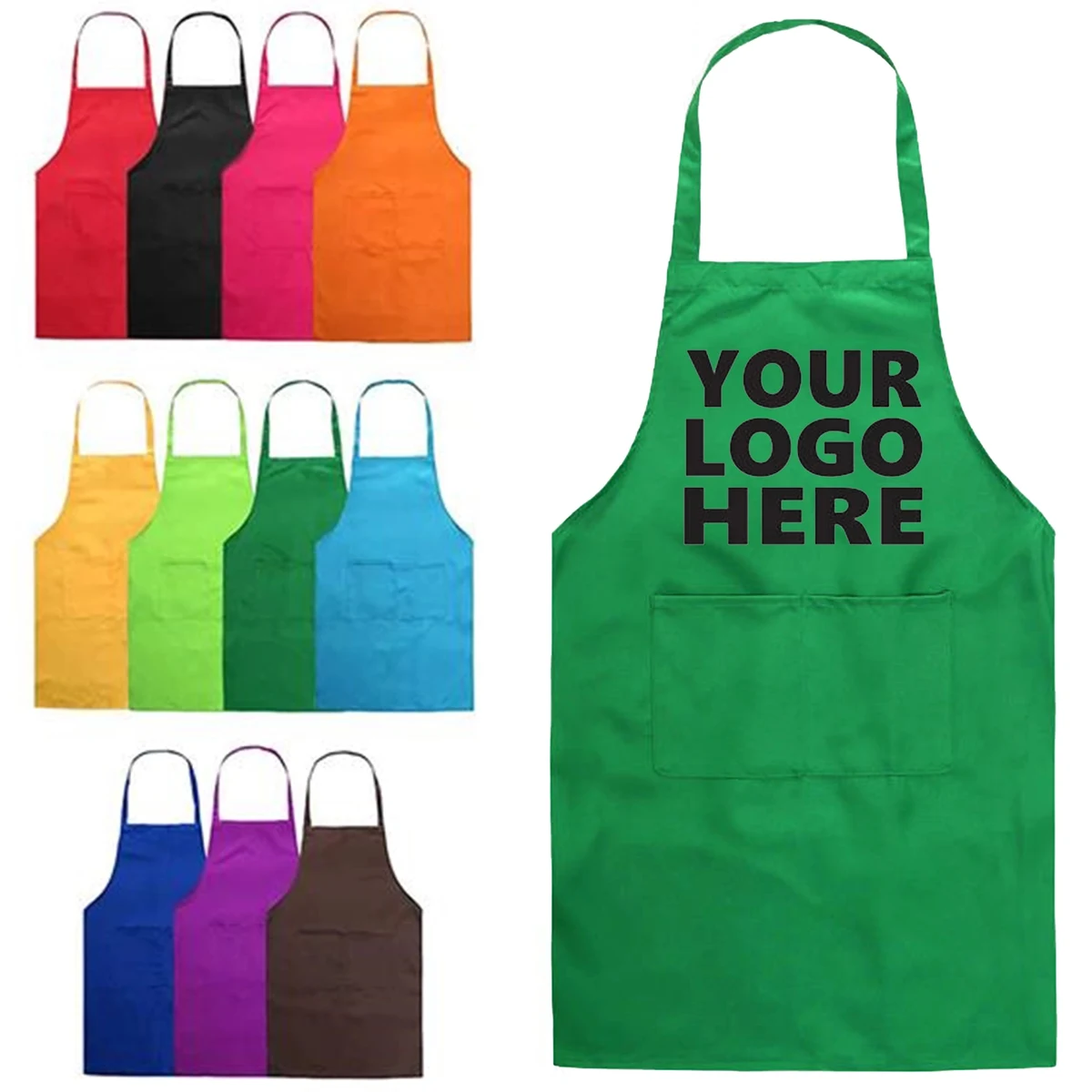 Unisex Plain Apron With Front Pocket 1