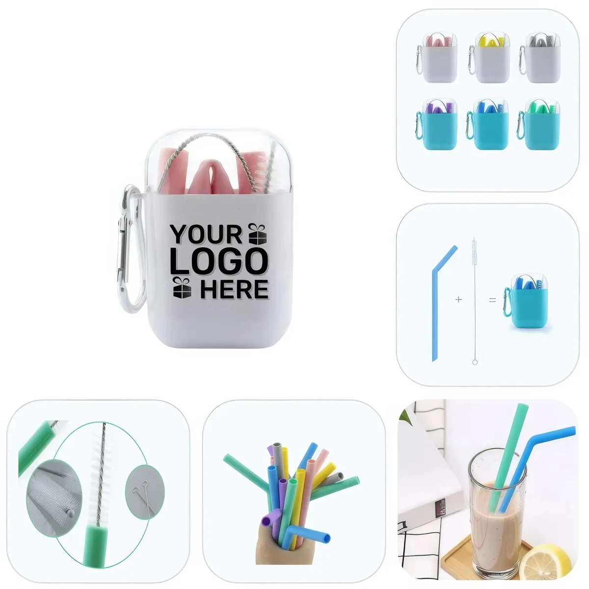 Collapsible Silicone Straw Travel Bottle 1