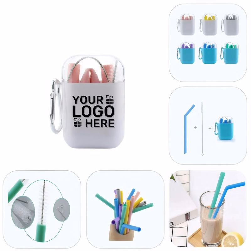 Collapsible Silicone Straw Travel Bottle
