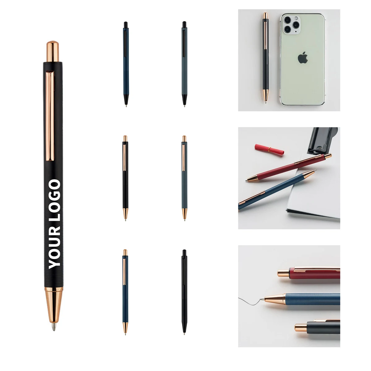Aluminum Alloy Retractable Ballpoint With Ridged Grip 1