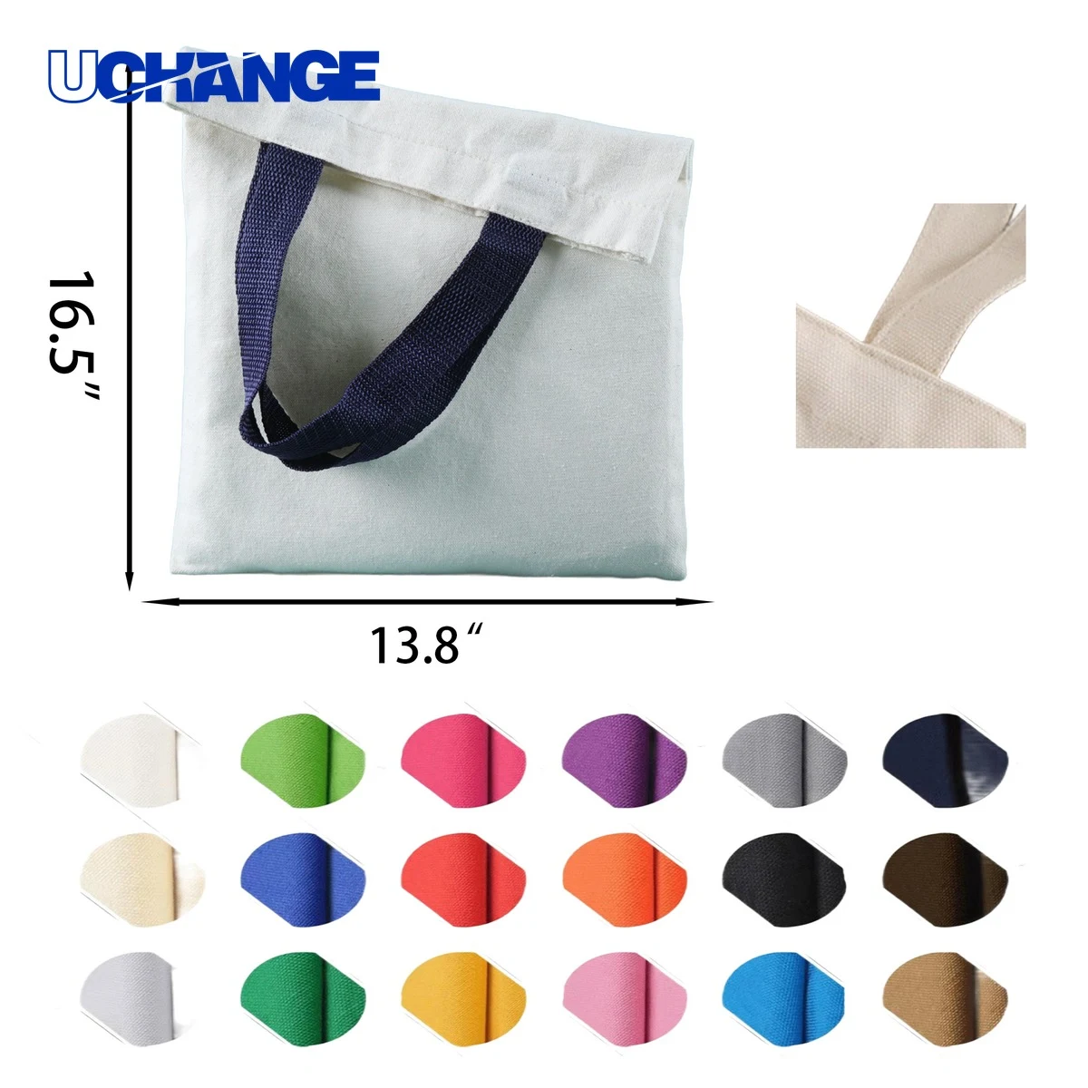 Handheld Canvas Tote Bag, custom tote bag with logo imprint 1