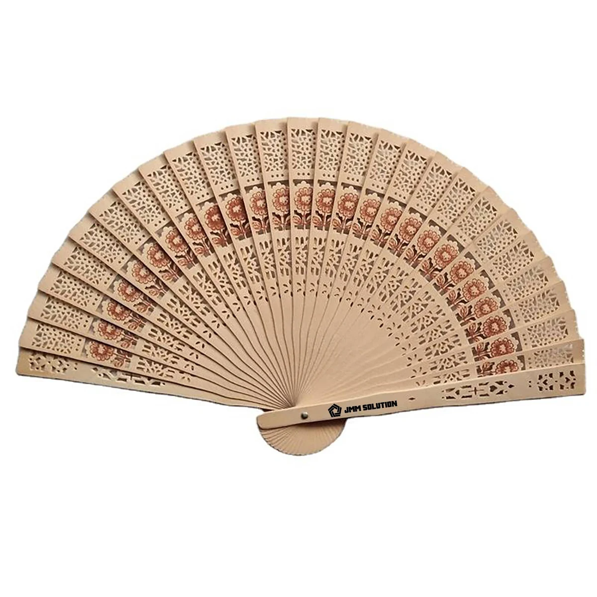 Vintage Wooden Handheld Folding Fan 1