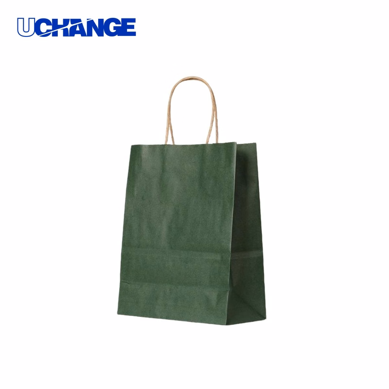 Kraft Paper Retail Tote Bag Carrier 5.9 x 3.1 x 8.3 Inches
