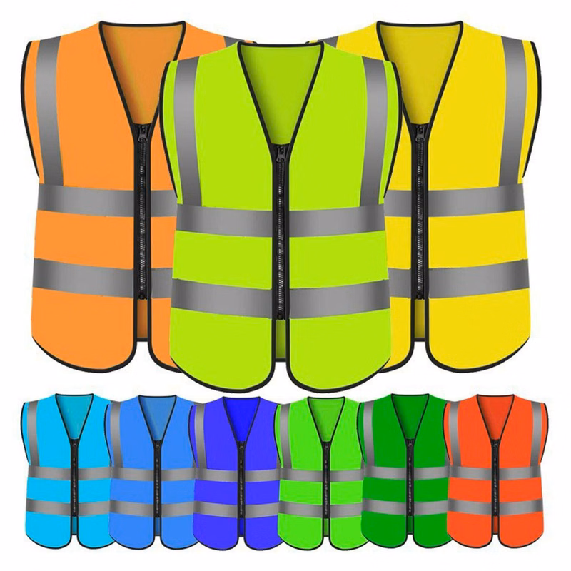 3.8oz. Knitted Class 2 Double Band Reflective Tape Safety Loop & Hook Vest
