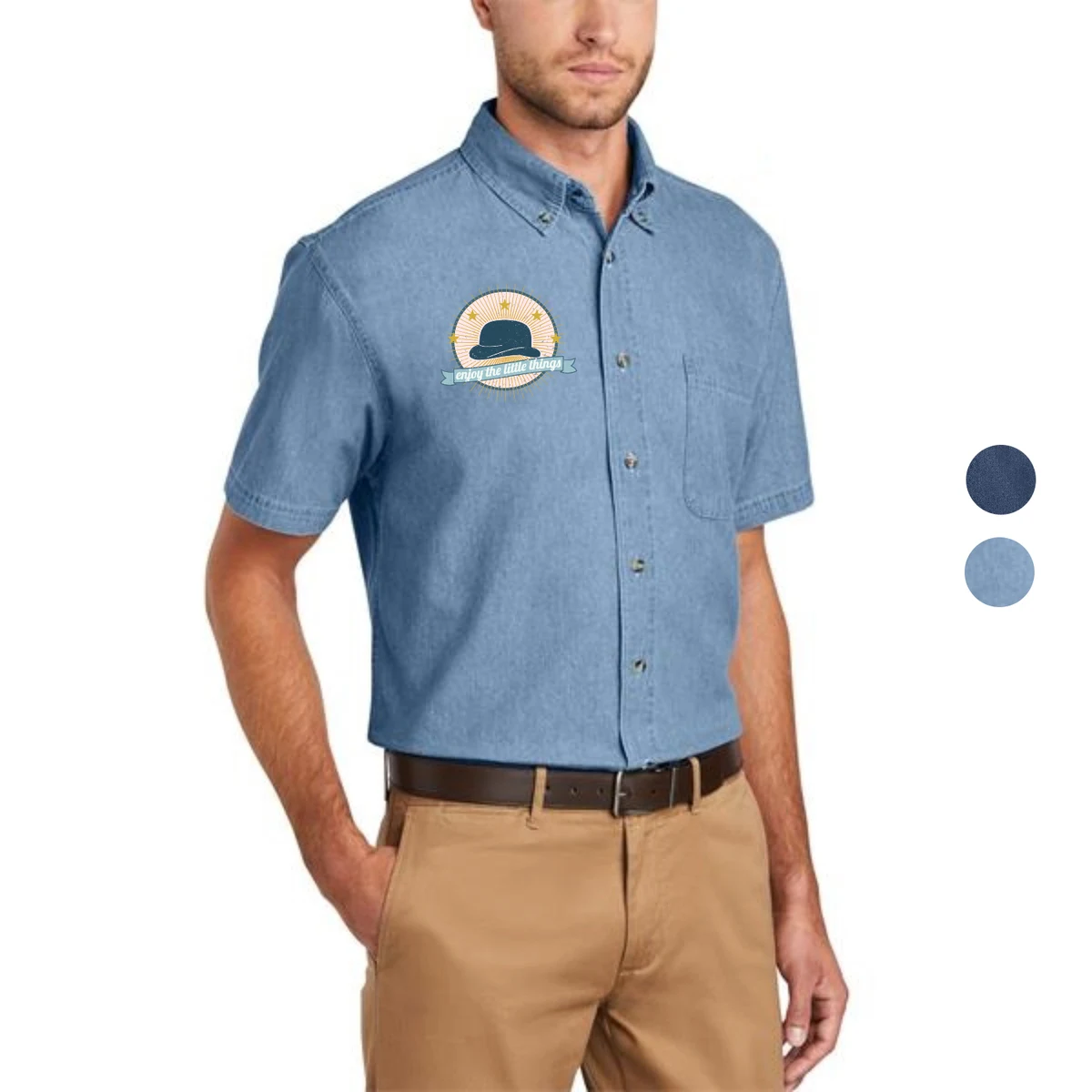 Port & Company - Short Sleeve Value Denim Shirts w/ 6.5 oz. 1