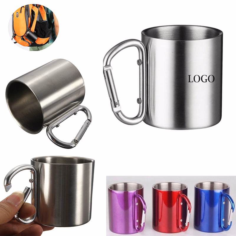 220ML Stainless Steel Double Wall Carabiner Mug