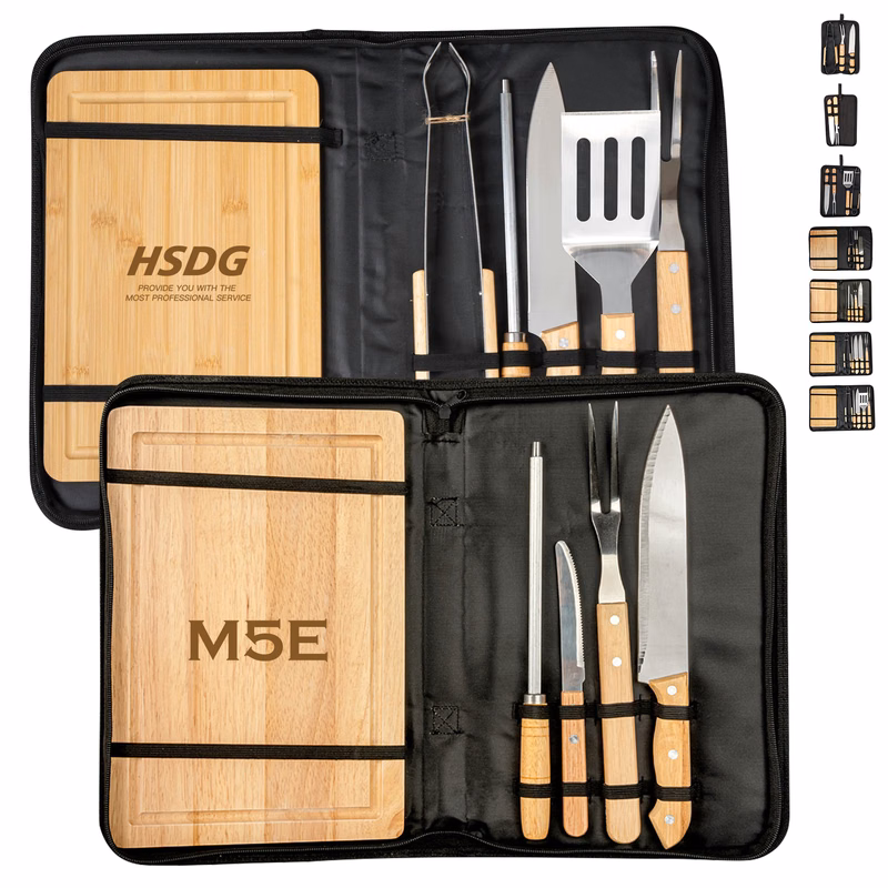 6PCS Stainless Steel Barbecue Tool Set With Packing Bag