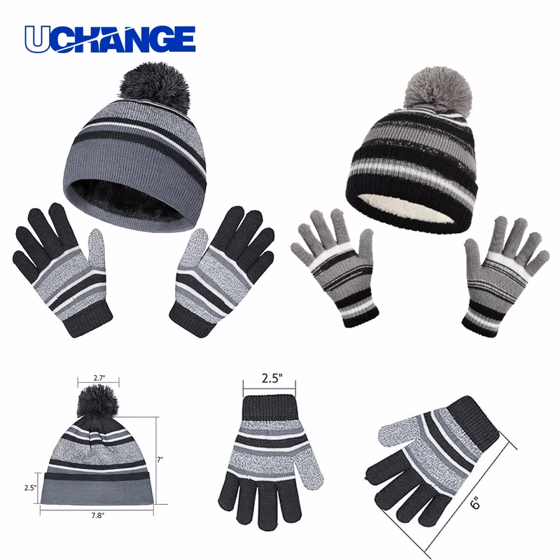 Kids Knit Hat Gloves Set