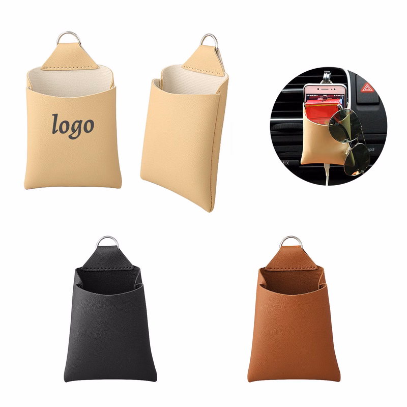 Car Air Vent Leather Storage Bag