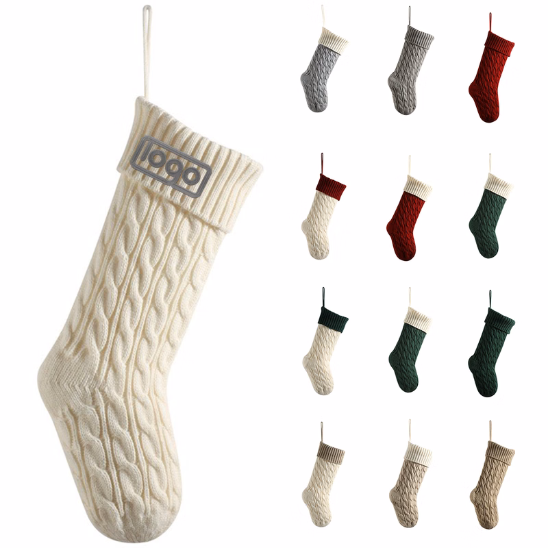 Large Knitted Hanging Christmas Stockings