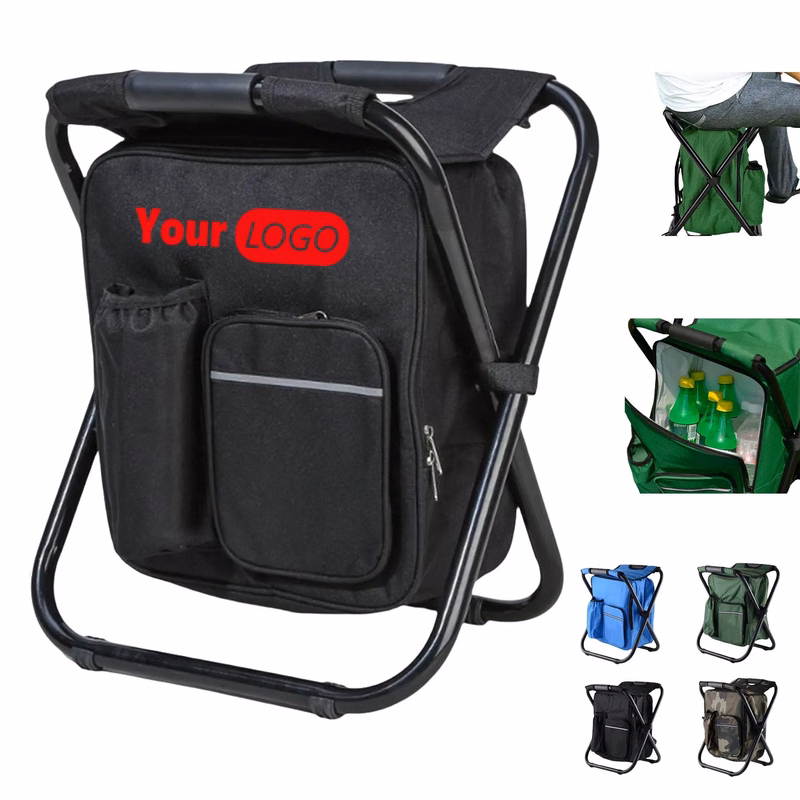Folding Backpack Stool Cooler Chair Heavy Duty