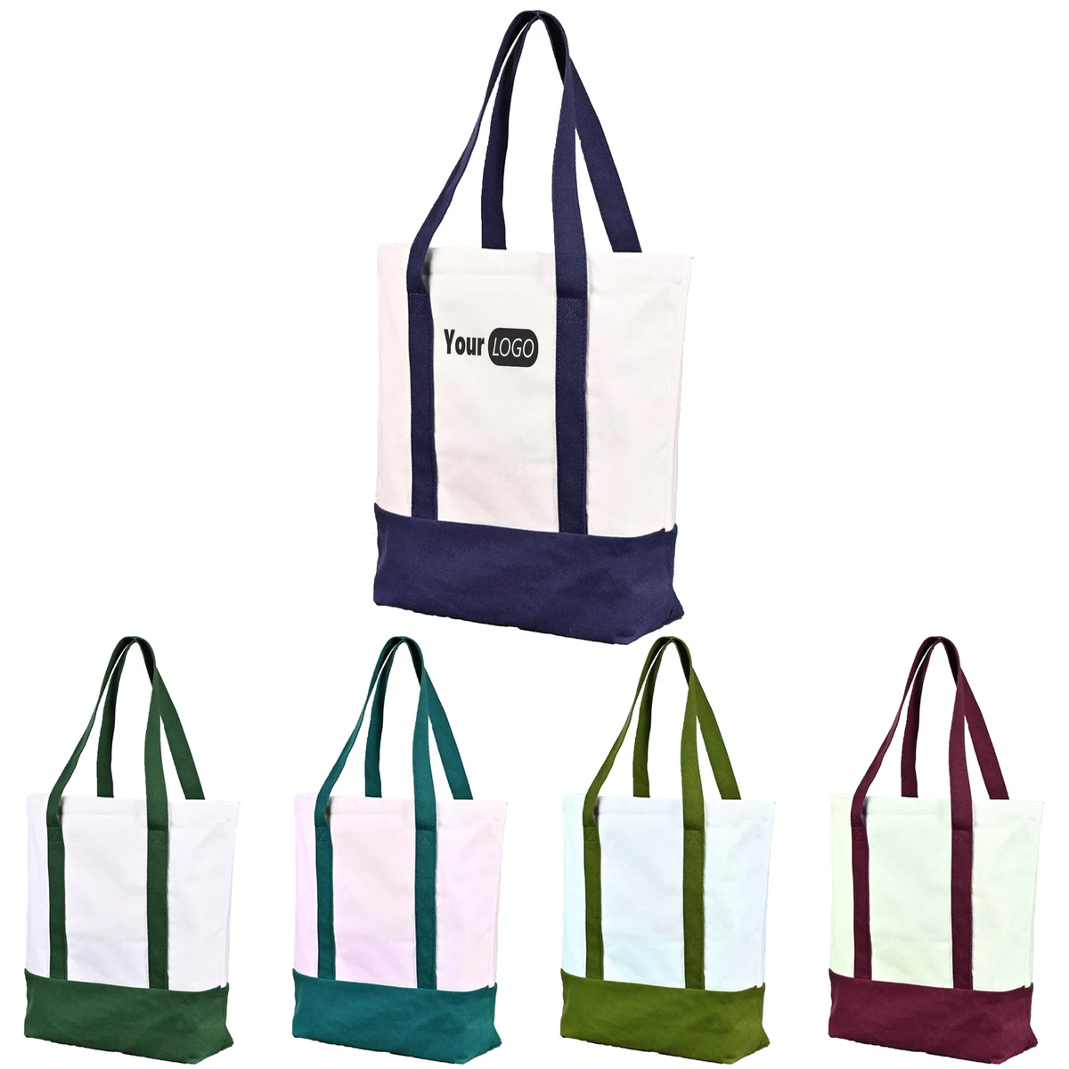 Canvas Reinforced Base Tote Bag, custom tote bag with logo imprint 1
