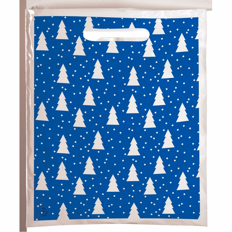 Bold Christmas Trees Seasonal Predesigned Plastic Bag (7.5" x 9")