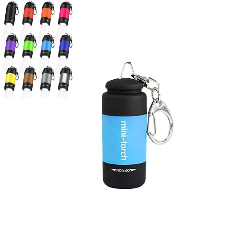 Colorful Mini Keychain LED Flashlight USB Torch Rechargeable 1