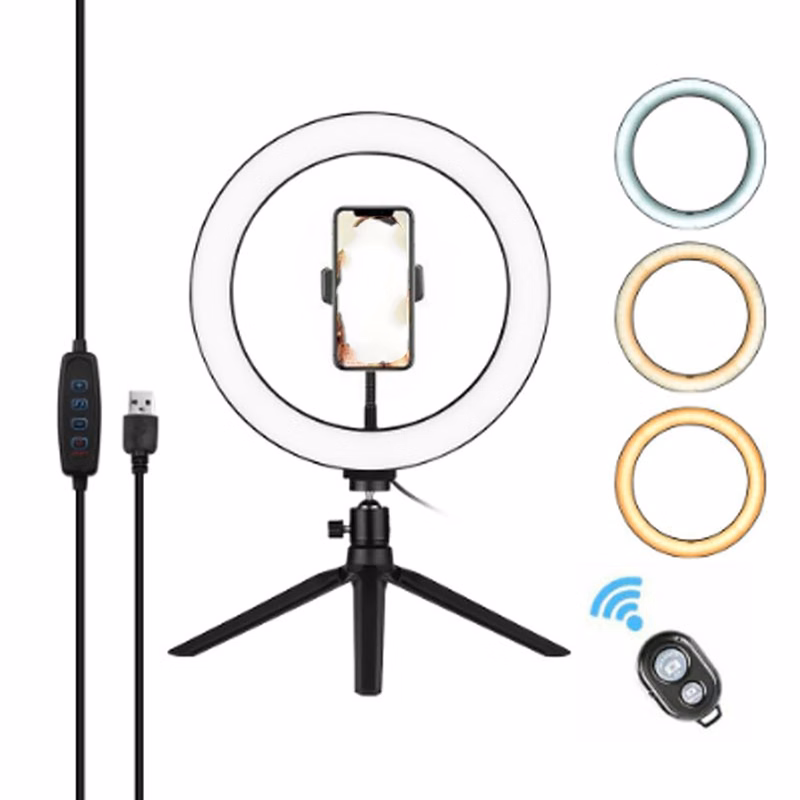 10" Desktop Selfie Ring Light with Tripod Stand