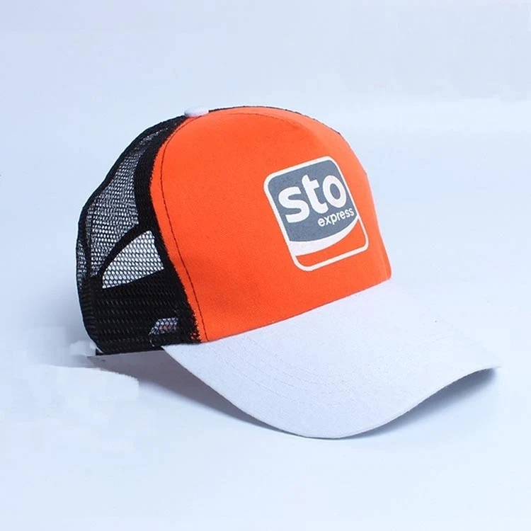 100% Cotton Baseball Caps With Mesh Back Two Color Logo Screen Imprinted 1