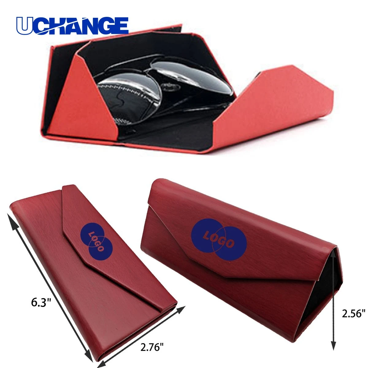 Eyewear Versatile Foldable Leather Eyeglasses Case Organizer 1