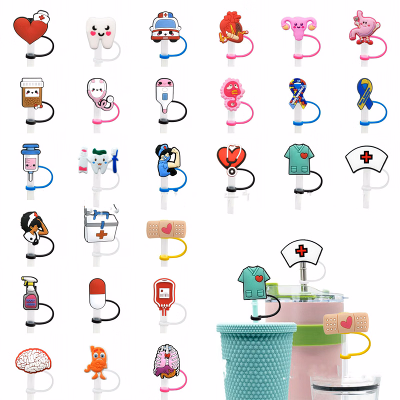 Silicone Straw Topper Charms Clip
