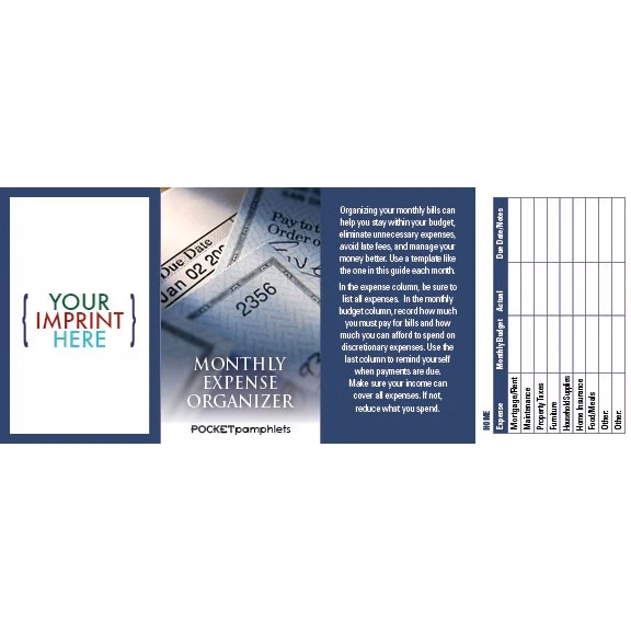 POCKET PAMPHLET - Monthly Expense Organizer Pocket Pamphlet