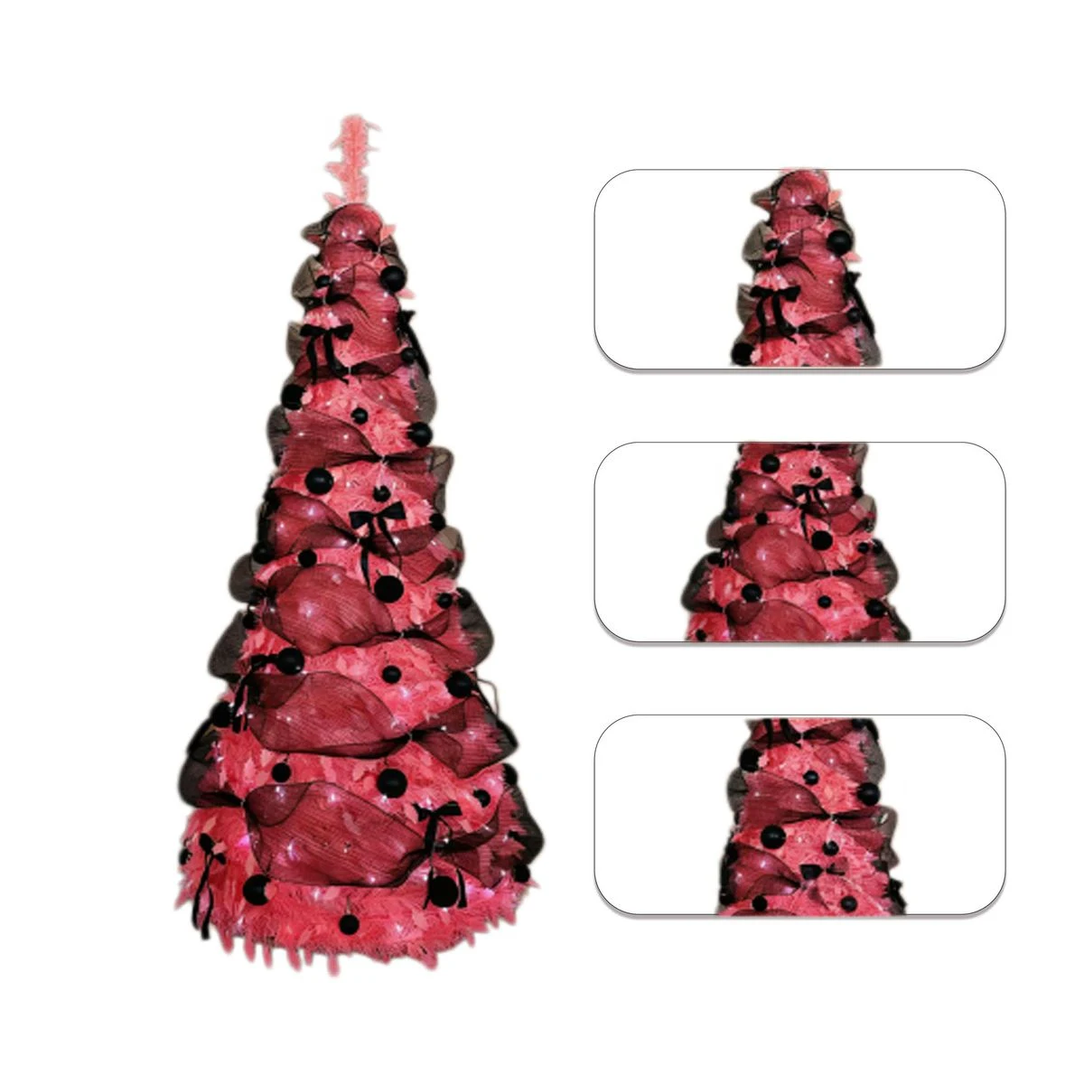 No?Assembly LED Light Retractable Christmas Tree 1