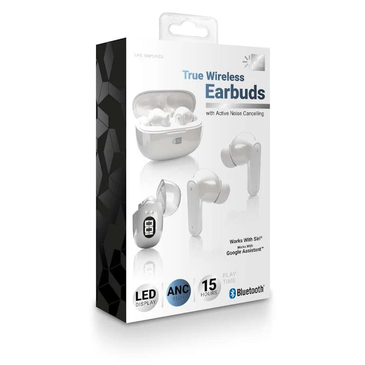 True Wireless Earbuds With Active Noise Cancelling - White 1