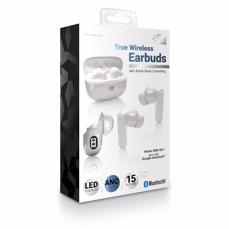 True Wireless Earbuds With Active Noise Cancelling - White