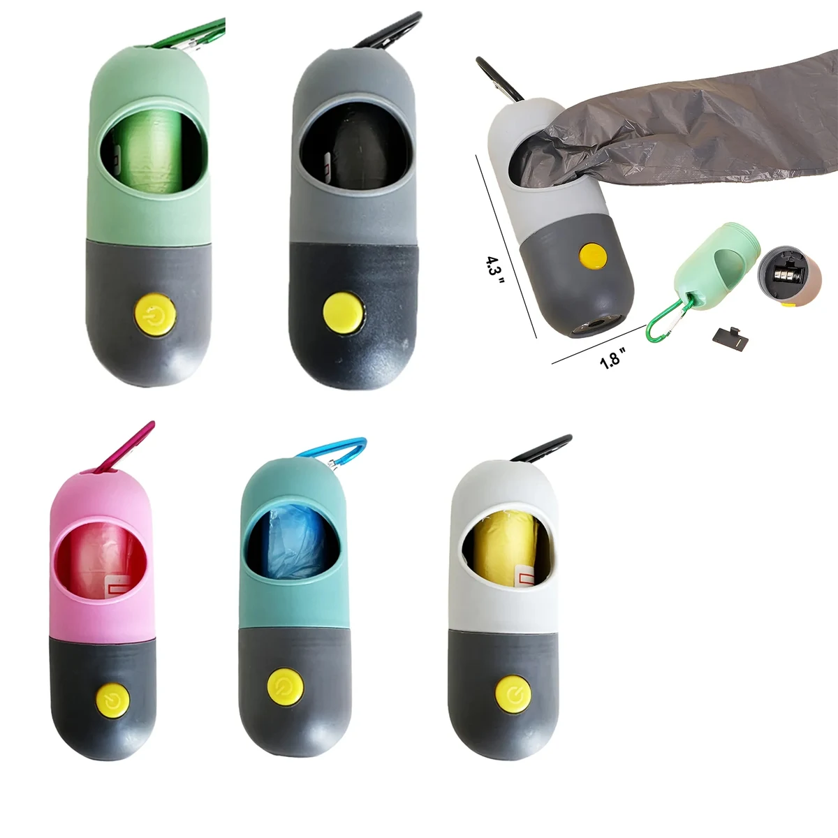 Dog Poop Bag Dispenser with LED Flashlight 1