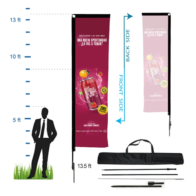 13.5 ft. Rectangle Advertising Flag Kit 3 (Single Sided) 1